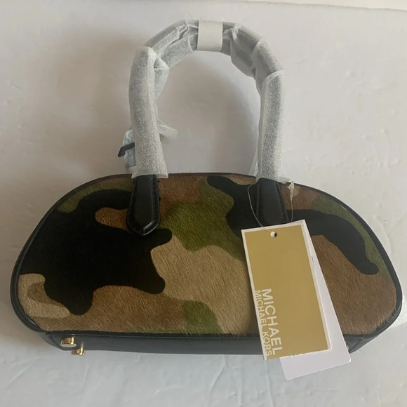 Michael Kors Camo LULU Satchel Handbag Small Handle New - Picture 13 of 13